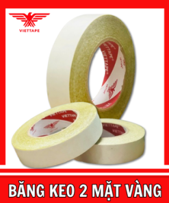 Băng keo 2 mặt vàng dùng trong nội thất, văn phòng và thủ công