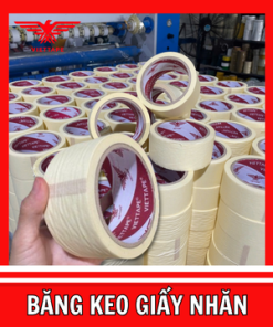 Cuộn băng keo giấy nhăn màu vàng – Dễ xé tay, không để lại keo